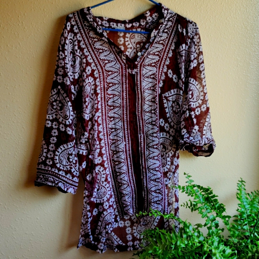 INDIA cotton sheer shirt top